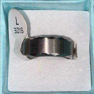 Men’s Silver Tungsten Stainless Steel Ring Size 7